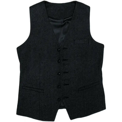 Men Wedding Three‑Piece Suit Tweed