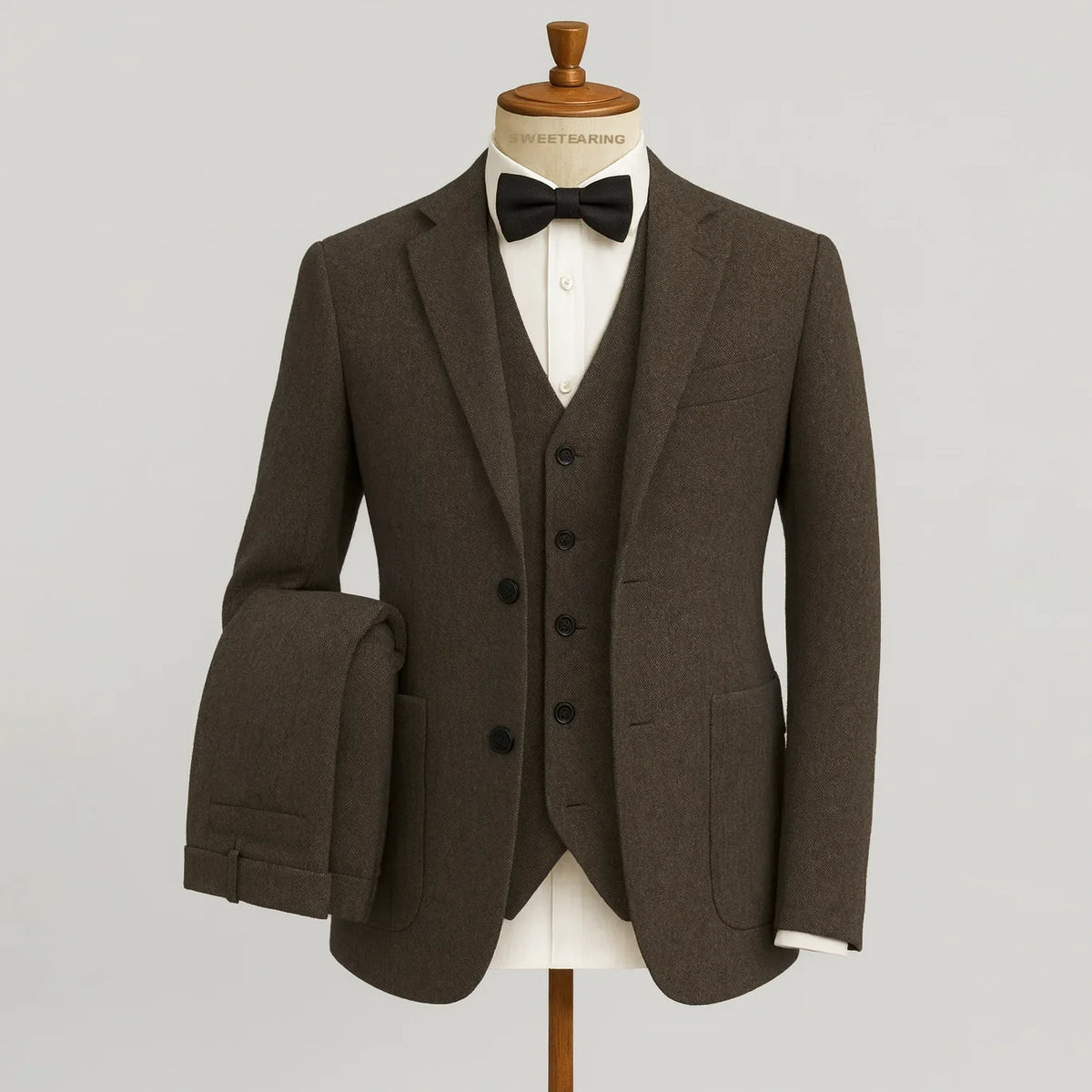 Men Wedding Three‑Piece Suit Tweed