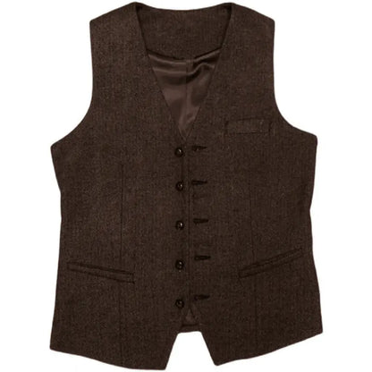 Men Wedding Three‑Piece Suit Tweed