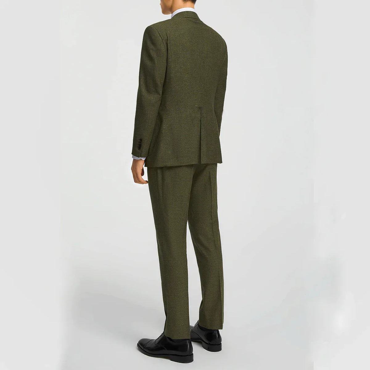 Men's wedding three-piece suit olive green