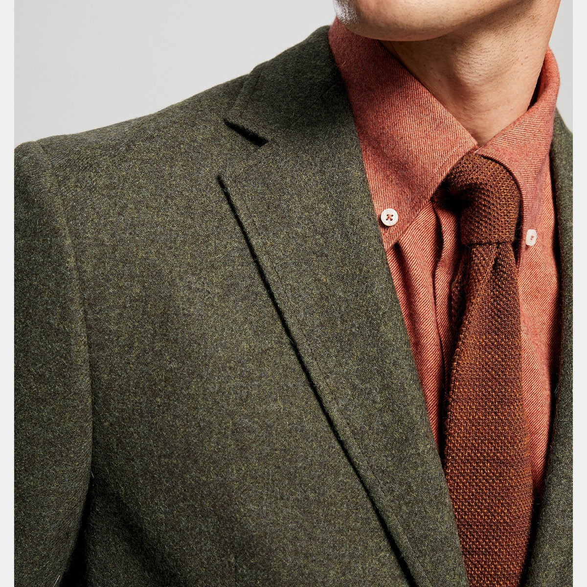 Men's wedding three-piece suit olive green
