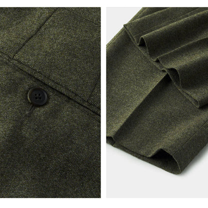 Men's wedding three-piece suit olive green