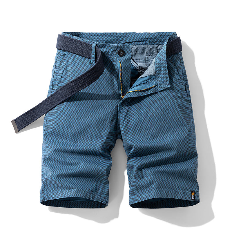 CHECKERED BELT SHORTS FOR MEN
