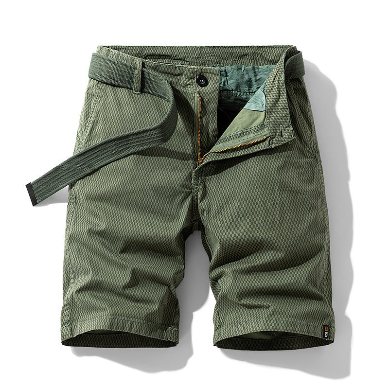 CHECKERED BELT SHORTS FOR MEN