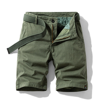 CHECKERED BELT SHORTS FOR MEN