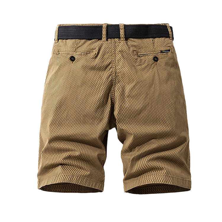 CHECKERED BELT SHORTS FOR MEN