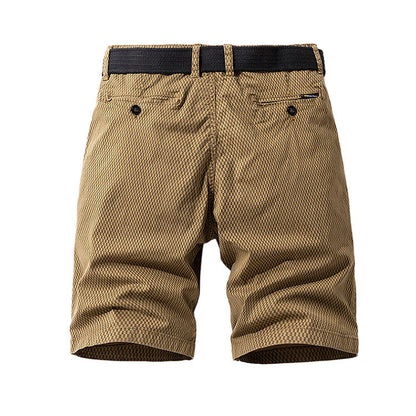 CHECKERED BELT SHORTS FOR MEN
