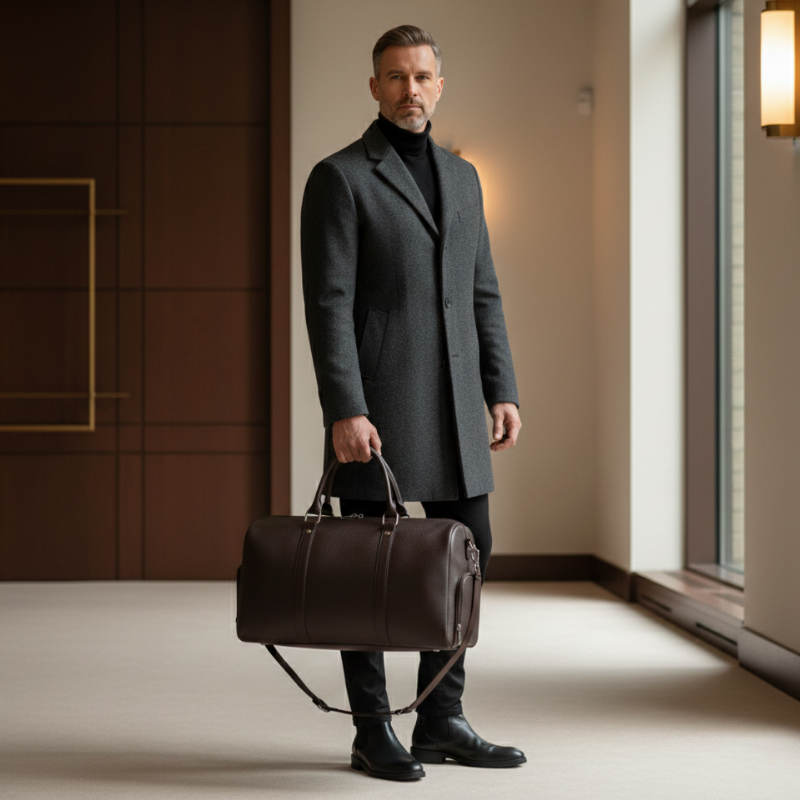 STRUCTURED EXECUTIVE WEEKENDER DUFFLE BAG FOR MEN