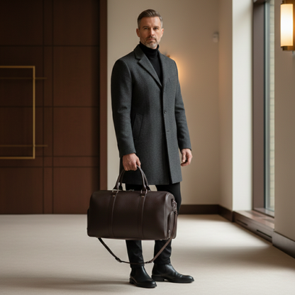 STRUCTURED EXECUTIVE WEEKENDER DUFFLE BAG FOR MEN