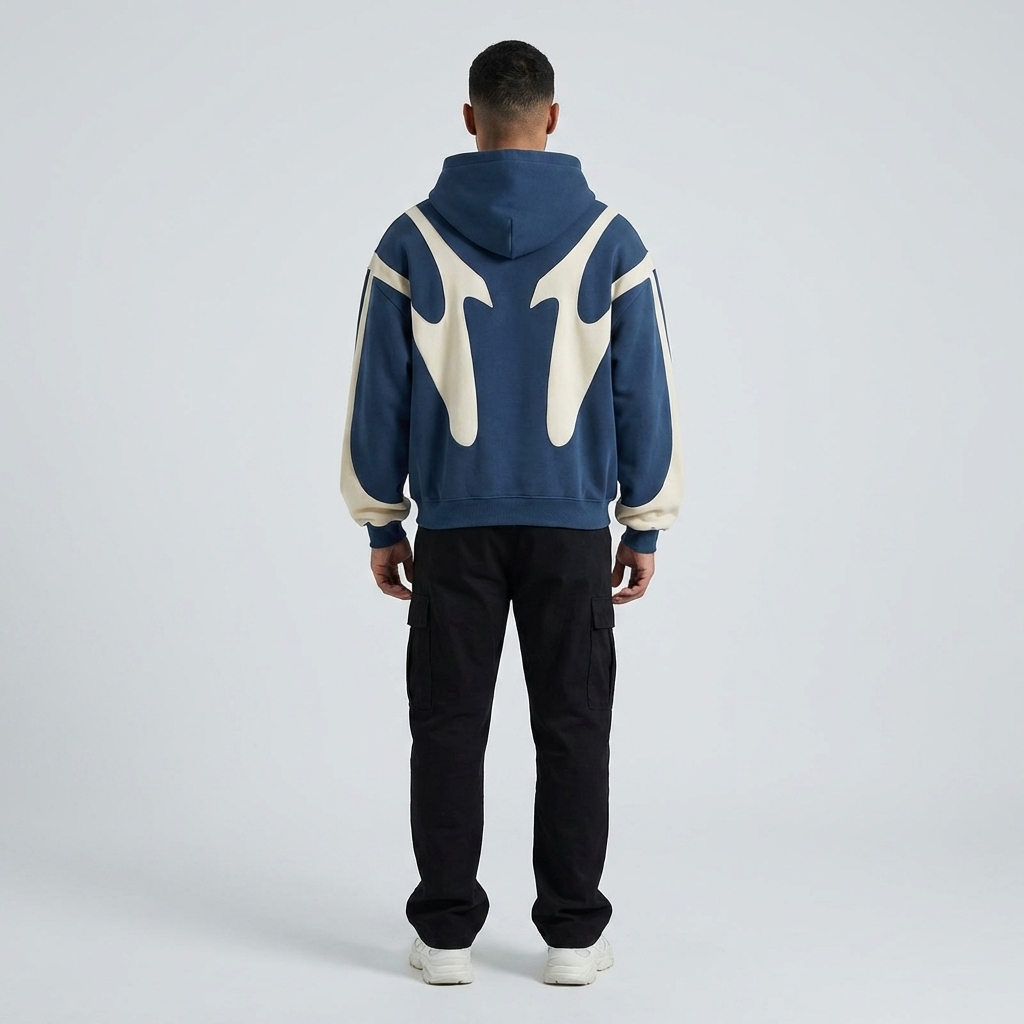 PATCHWORK ZIP HOODIE FOR MEN