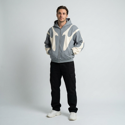PATCHWORK ZIP HOODIE FOR MEN
