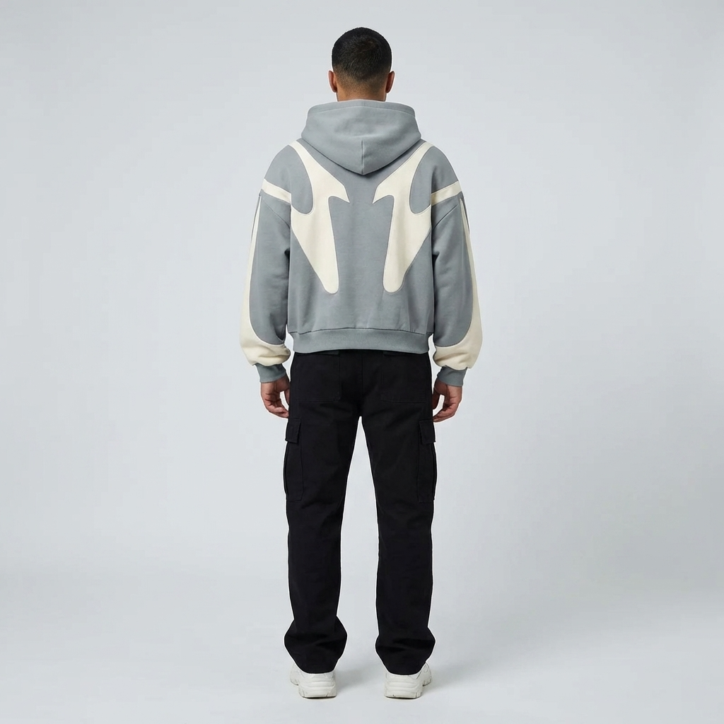 PATCHWORK ZIP HOODIE FOR MEN