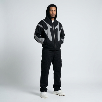 PATCHWORK ZIP HOODIE FOR MEN