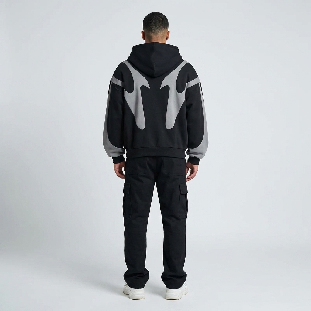 PATCHWORK ZIP HOODIE FOR MEN