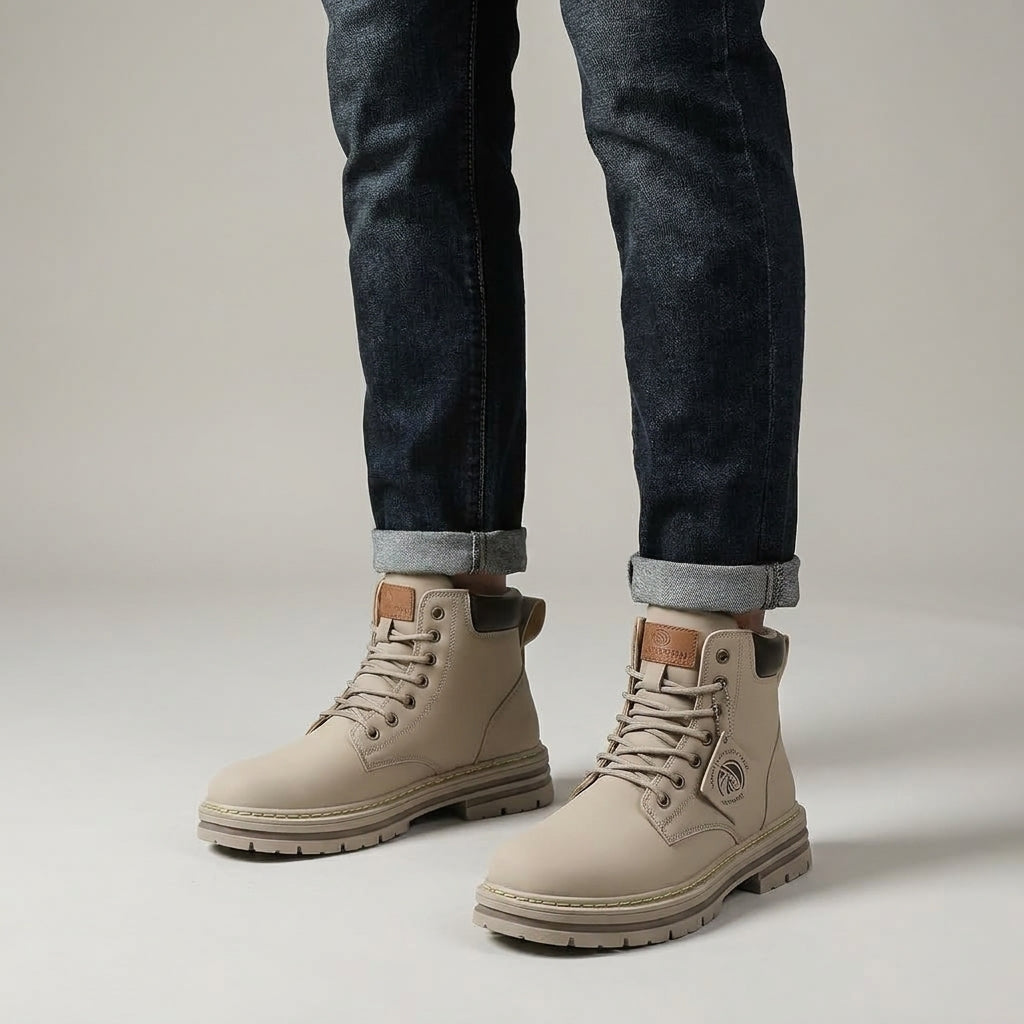 LACE-UP WORK BOOTS FOR MEN