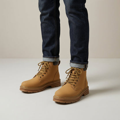 LACE-UP WORK BOOTS FOR MEN