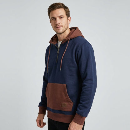 TWO-TONE ZIP HOODIE FOR MEN