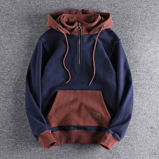 TWO-TONE ZIP HOODIE FOR MEN