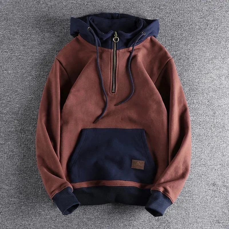 TWO-TONE ZIP HOODIE FOR MEN