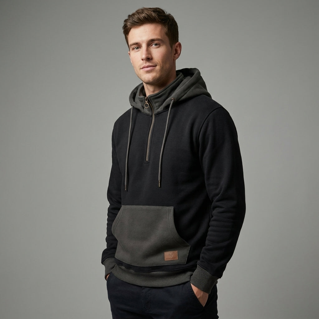 TWO-TONE ZIP HOODIE FOR MEN