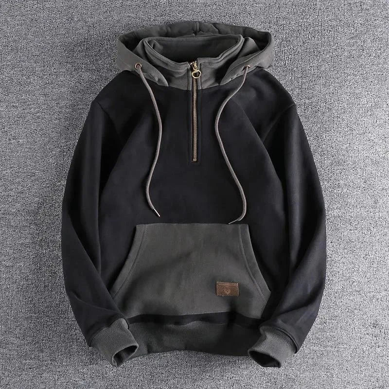 TWO-TONE ZIP HOODIE FOR MEN