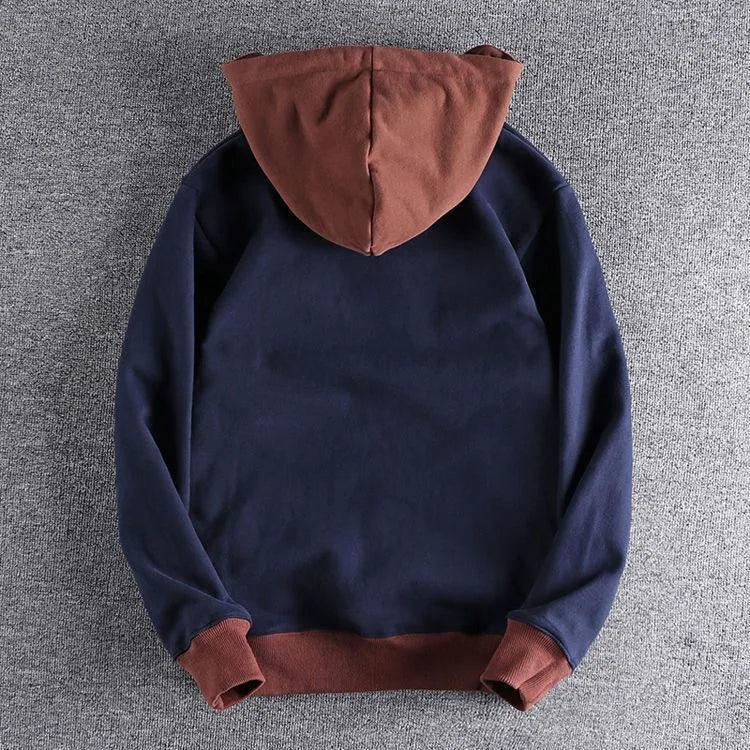 TWO-TONE ZIP HOODIE FOR MEN