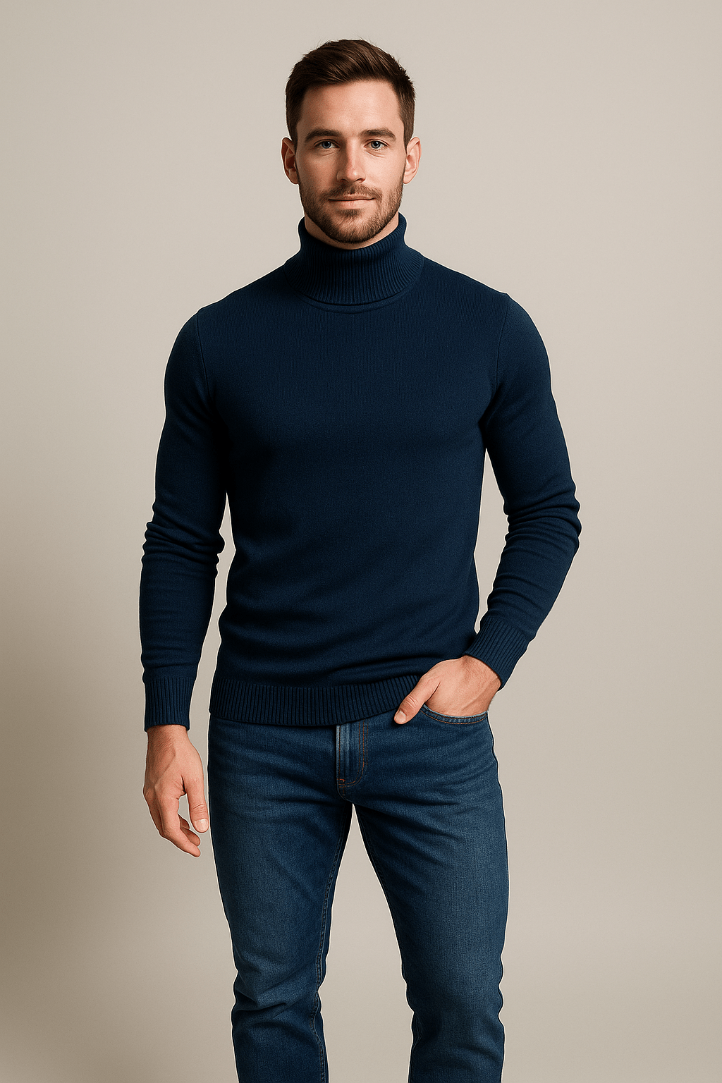 SLIM TURTLENECK SWEATER FOR MEN