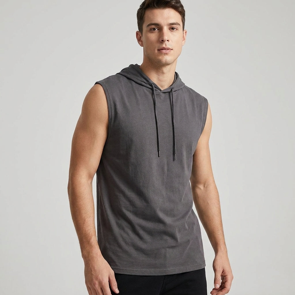SLEEVELESS HOODIE FOR MEN