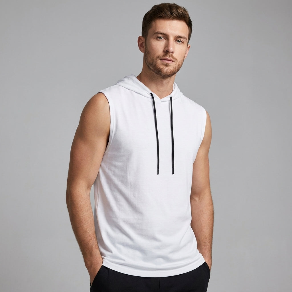 SLEEVELESS HOODIE FOR MEN