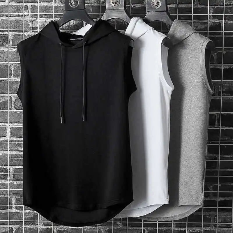 SLEEVELESS HOODIE FOR MEN