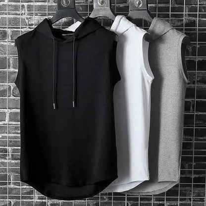 SLEEVELESS HOODIE FOR MEN