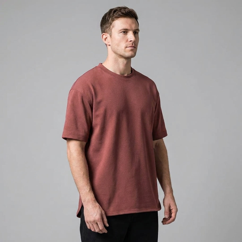 OVERSIZED CURVED HEM T-SHIRT FOR MEN
