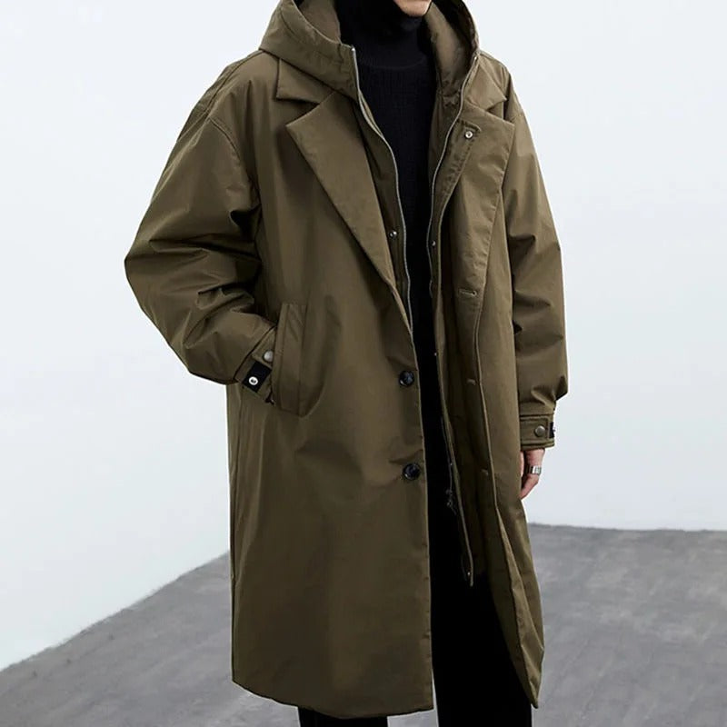 LONG COAT WITH HOOD FOR MEN