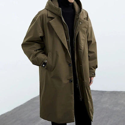 LONG COAT WITH HOOD FOR MEN