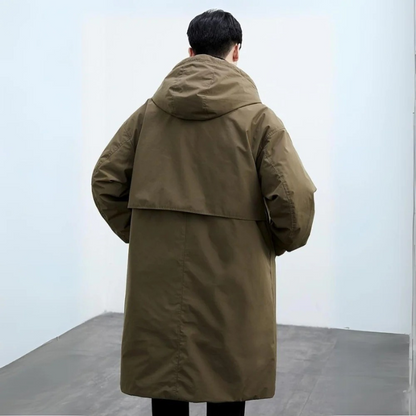 LONG COAT WITH HOOD FOR MEN