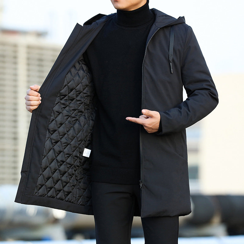 MID-LENGTH QUILTED COAT FOR MEN