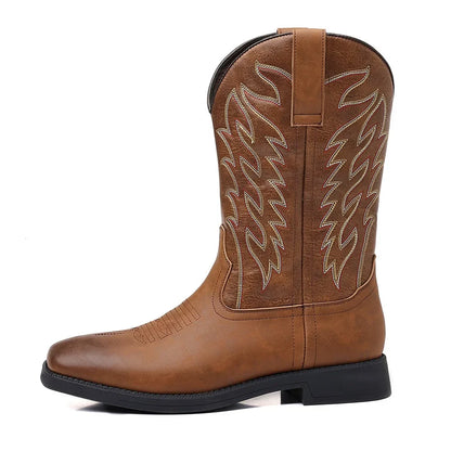 EMBROIDERED MID-CALF BOOTS FOR MEN