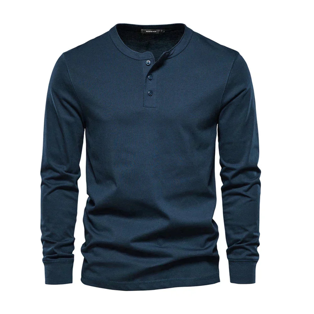LONG-SLEEVE HENLEY SHIRT FOR MEN