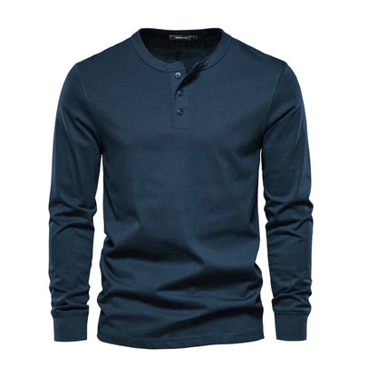 LONG-SLEEVE HENLEY SHIRT FOR MEN