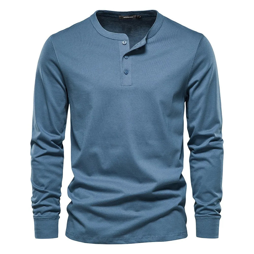 LONG-SLEEVE HENLEY SHIRT FOR MEN