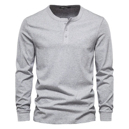 LONG-SLEEVE HENLEY SHIRT FOR MEN