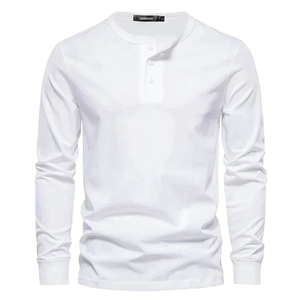 LONG-SLEEVE HENLEY SHIRT FOR MEN
