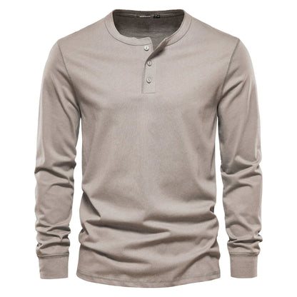 LONG-SLEEVE HENLEY SHIRT FOR MEN