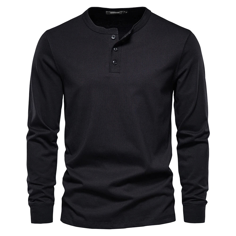 LONG-SLEEVE HENLEY SHIRT FOR MEN