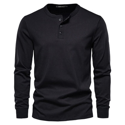 LONG-SLEEVE HENLEY SHIRT FOR MEN