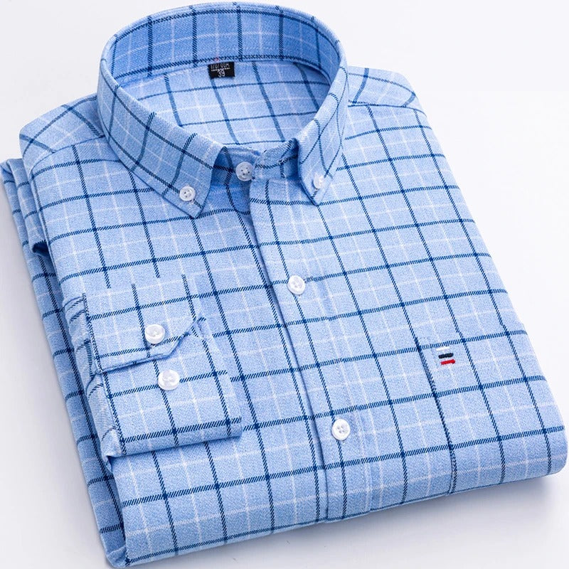 CHECKED BUTTON-DOWN SHIRT FOR MEN