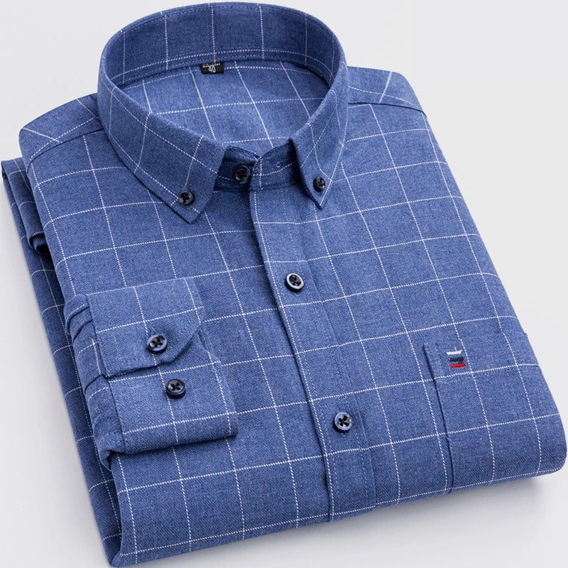 CHECKED BUTTON-DOWN SHIRT FOR MEN