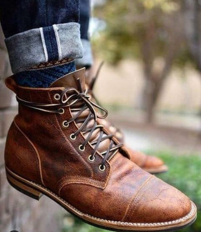 LACE-UP ANKLE BOOTS FOR MEN