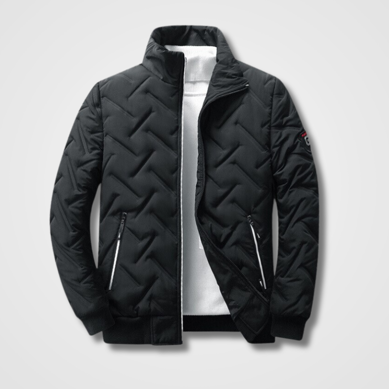QUILTED BOMBER JACKET WITH HIGH COLLAR FOR MEN