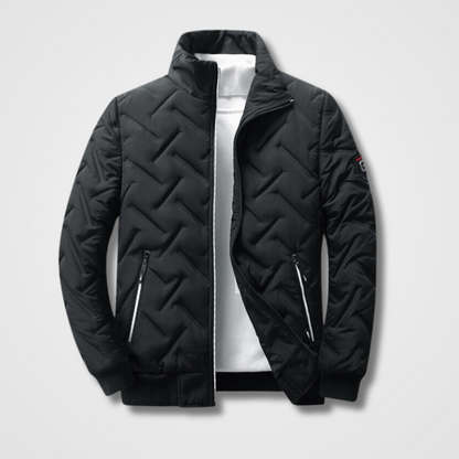 QUILTED BOMBER JACKET WITH HIGH COLLAR FOR MEN